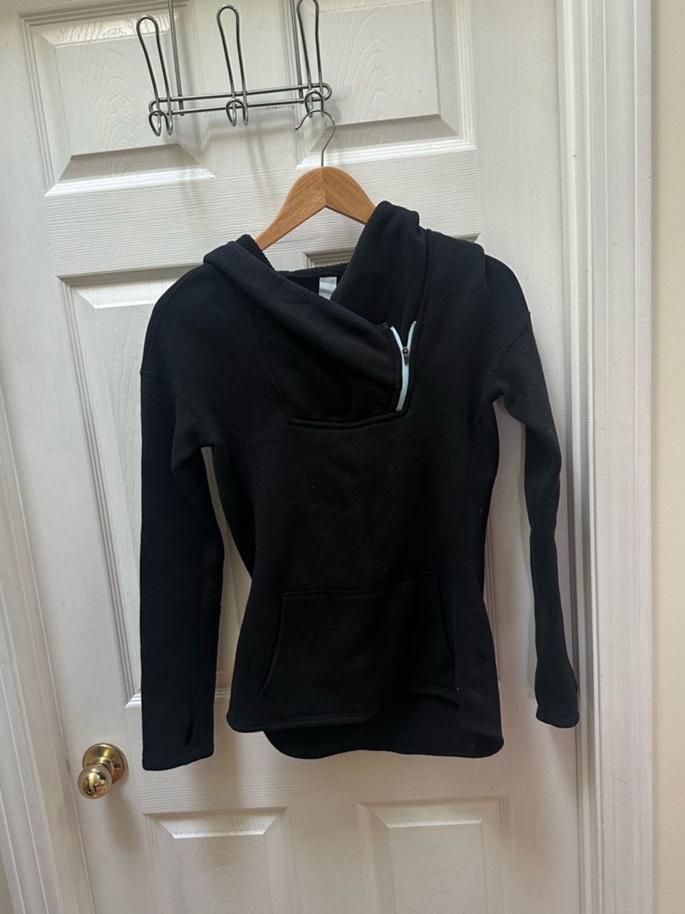 Stio Black Hooded Asymmetric Zip Sweater Women's Sweetwater Fleece Hoodie s